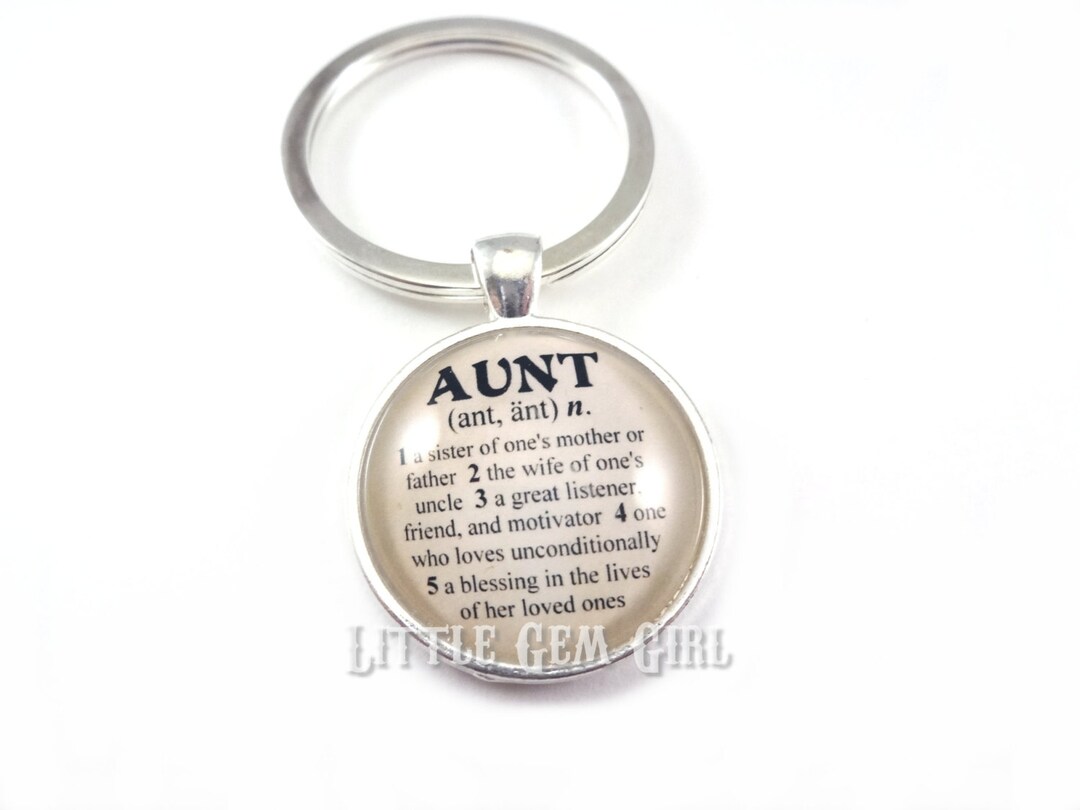 Aunt Key Chain Aunt Keychain Dictionary Definition 1 Inch Etsy