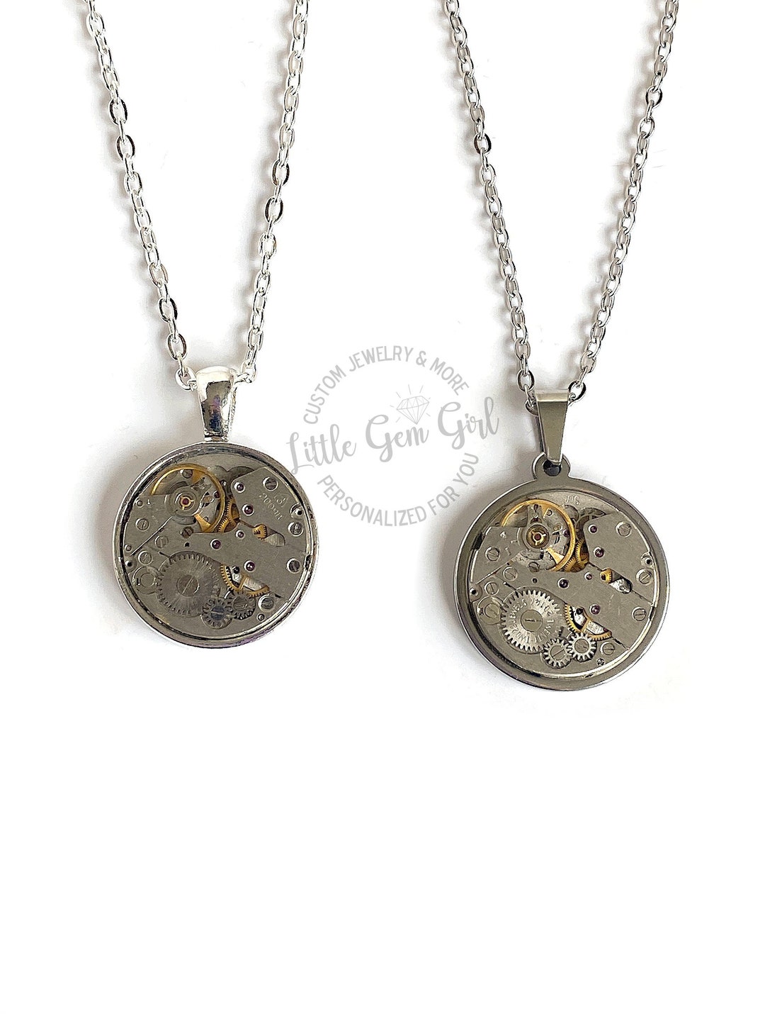 Vintage Steampunk Watch Part Necklace Genuine Watch Mechanism 20mm