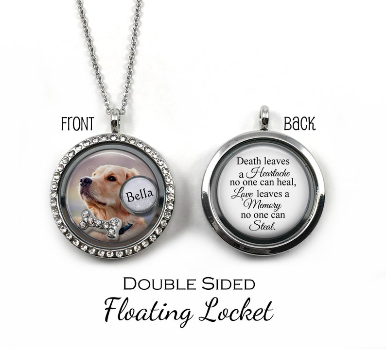 Pet Memorial Jewelry Double Sided Custom Photo Floating Etsy