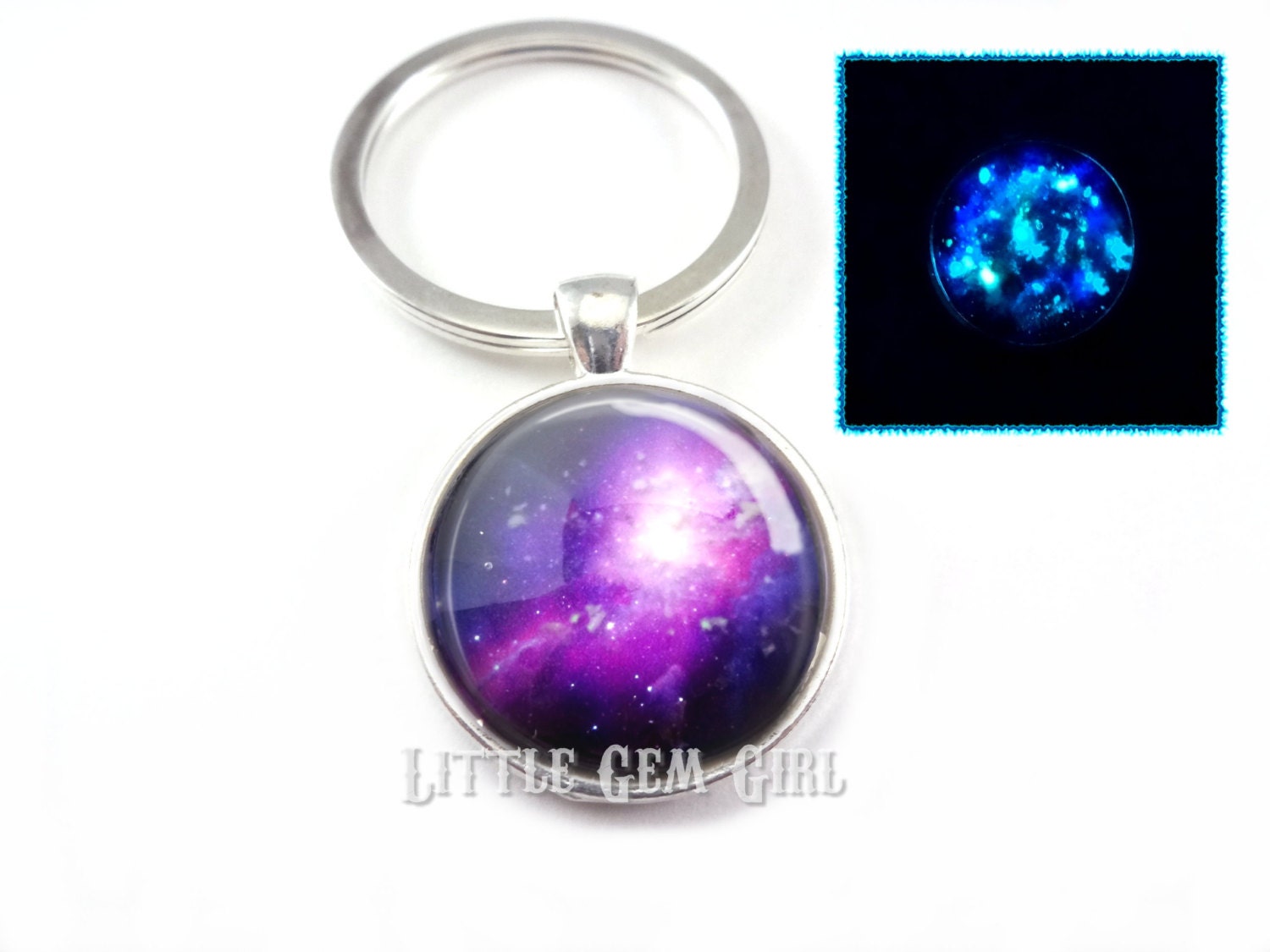 ★BLACK PURPLE☆Eternal Love Keyring Black & Purple Glitter keychain – Dionne's Jewelry Avenue