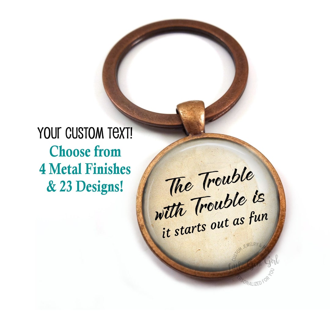 Custom Text Key Chain Custom Text Key Chain Charm - Personalized Jewelry - Your Own Quote ...