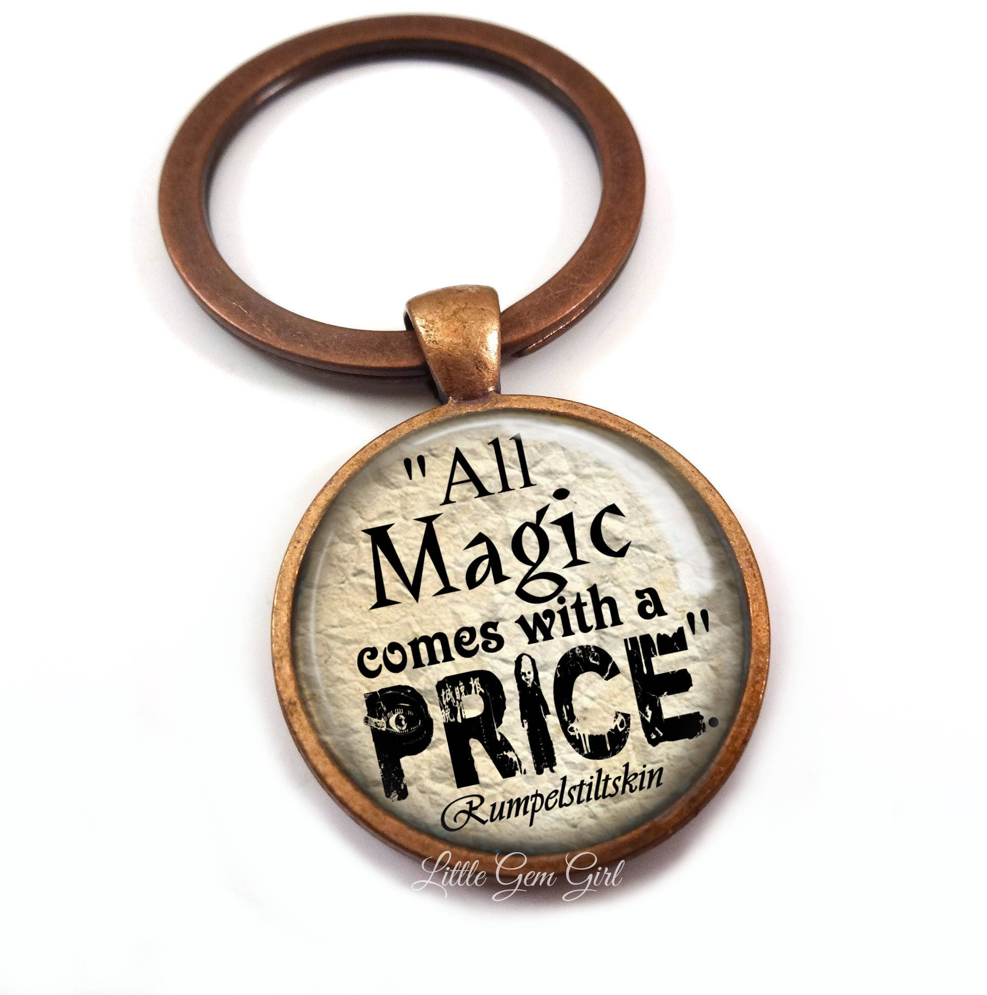 All Magic Comes With a Price Necklace Rumpelstiltskin Quote Pendant