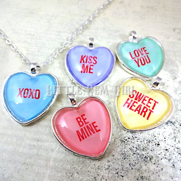 Candy Heart Necklace Etsy
