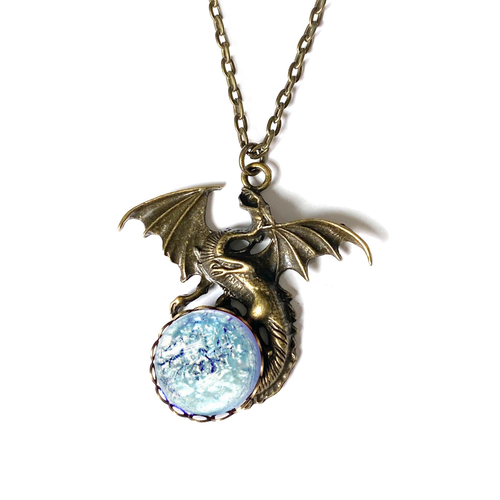 Médaillon Fantasy Avec Chaîne – Thème Fée – Alliage Et Verre – Neuf
