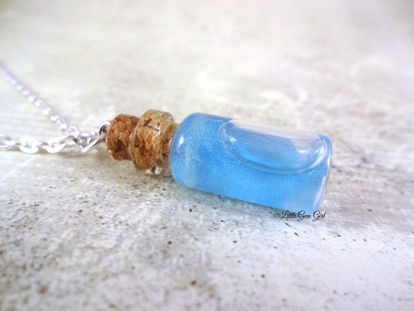 Eternal Life Bottle Necklace - Magic Potion Mini Glass Bottle 