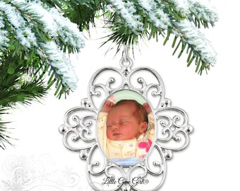 Photo Christmas Tree Ornament - Baby First Christmas - Baby's 1st Christmas Ornament - Custom Photo Ornament - Personalized Ornament