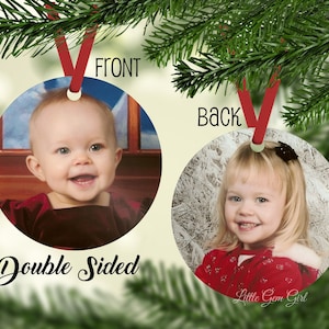 Personalized Christmas Ornament - 2 Sided Custom Picture Ornament - Family Photo Christmas Keepsake Gift - Family Photo Ornament