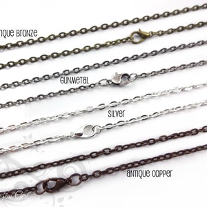 36 Gunmetal Chain Fine Cable Chain Skinny Thin Delicate Gun Metal Chain  Loose Chain for Necklaces Jewelry Making Craft Supplies FSGMC3 