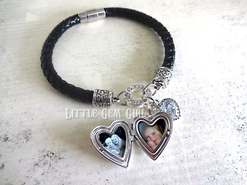 Custom Photo Sterling Silver Locket Bracelet Personalized Etsy