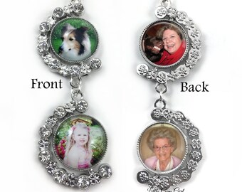 Custom Photo Necklace holds 4 Pictures - Not DIY - Personalized Wedding Bouquet Charm - Memorial Necklace - Pet Loss Jewelry - Mothers Day