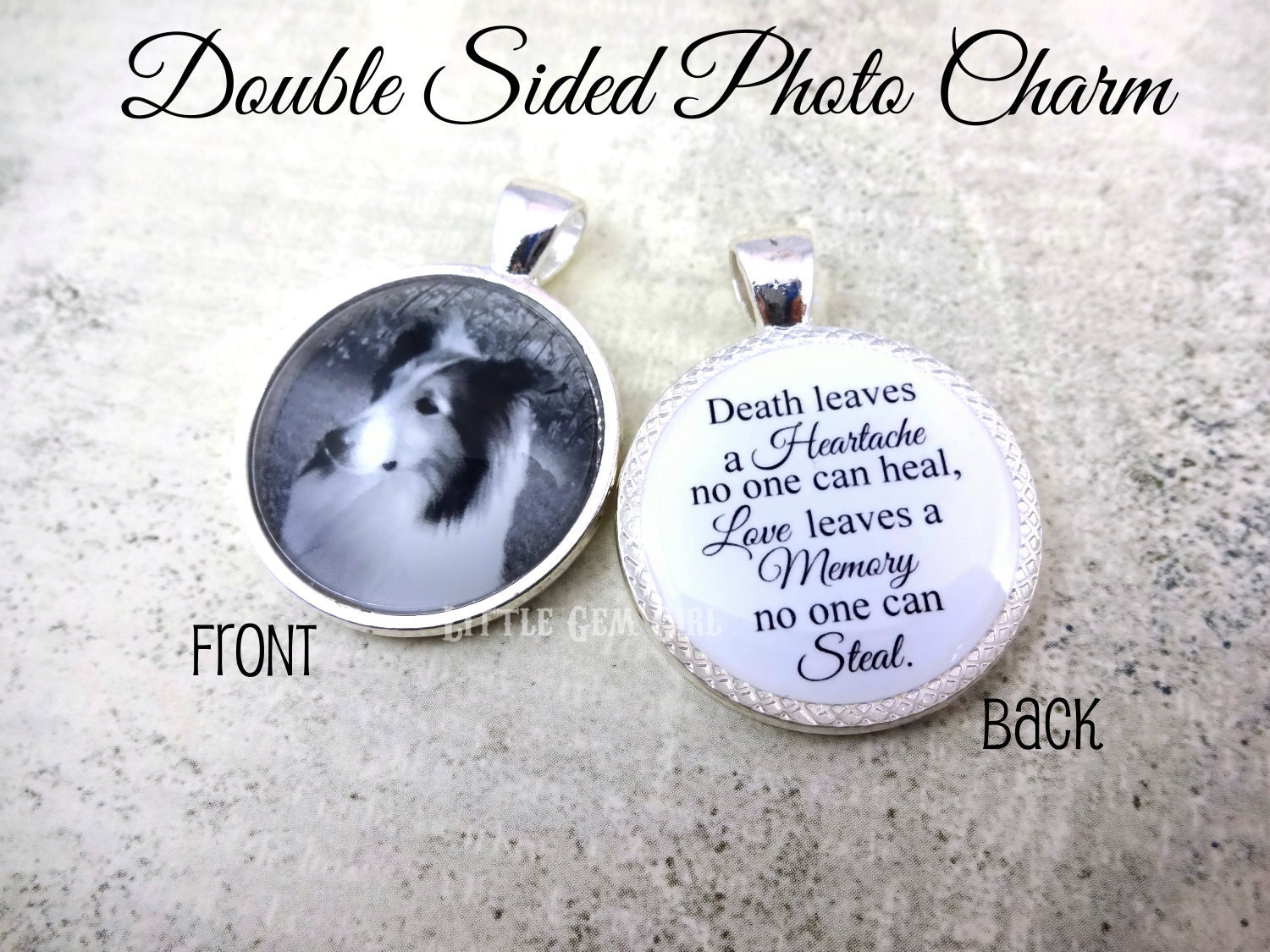 Personalized Pet Memorial Jewelry Loss of Pet Double Sided Etsy