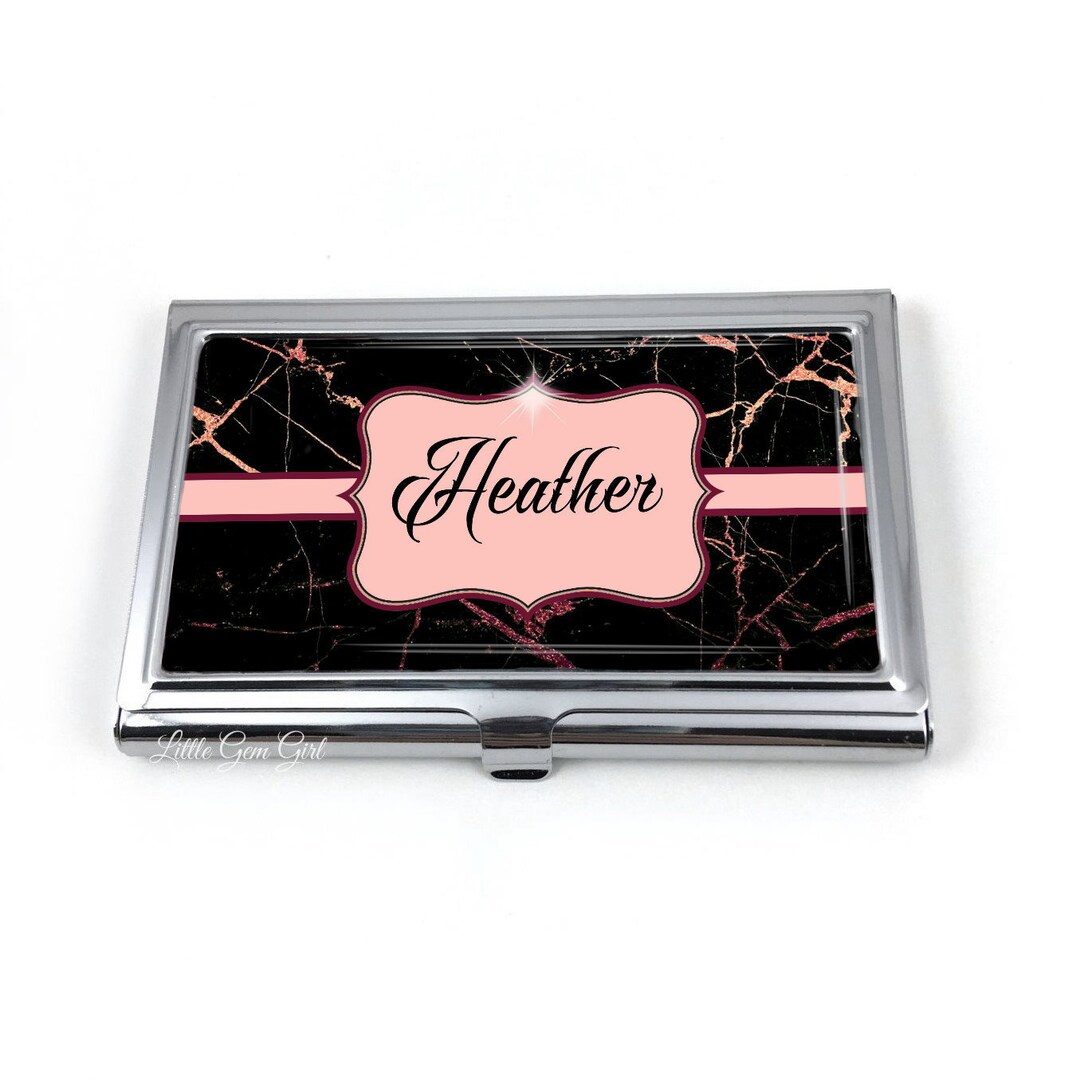 Personalized Name Business Card Holder Stainless Steel Card Etsy