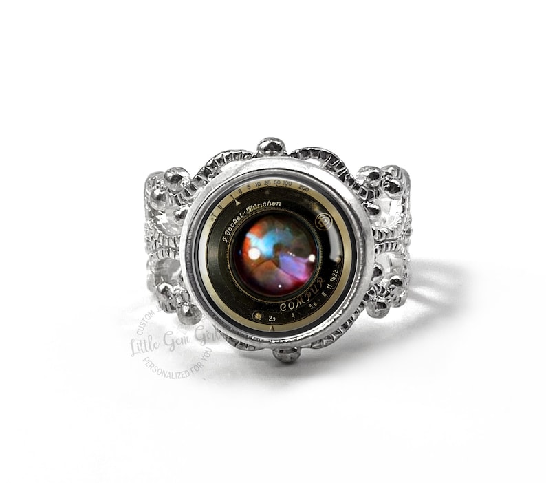 Vintage Style Mini Camera Ring High Quality Adjustable Filigree Band ...
