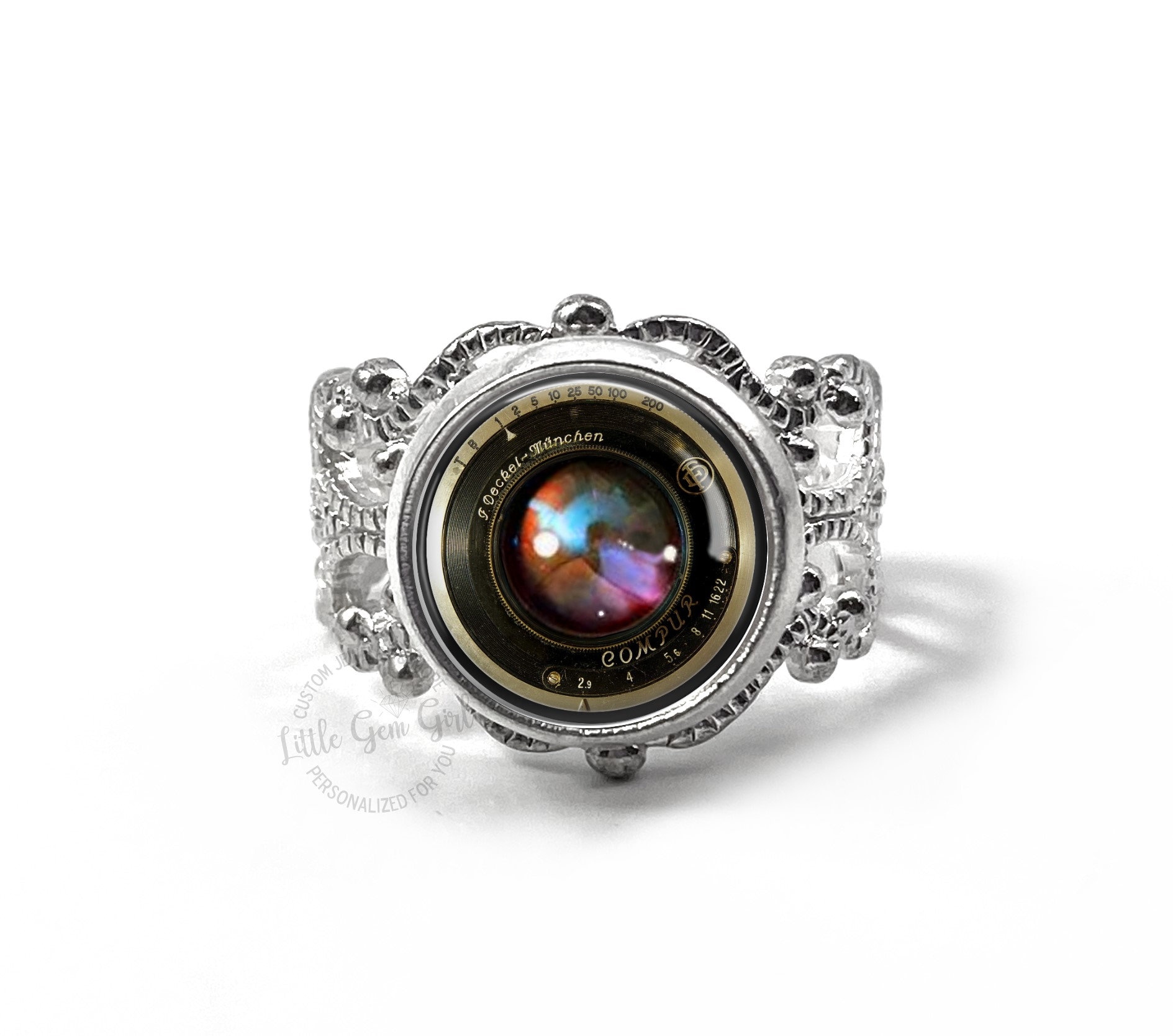 Vintage Style Mini Camera Ring High Quality Adjustable Filigree Band ...