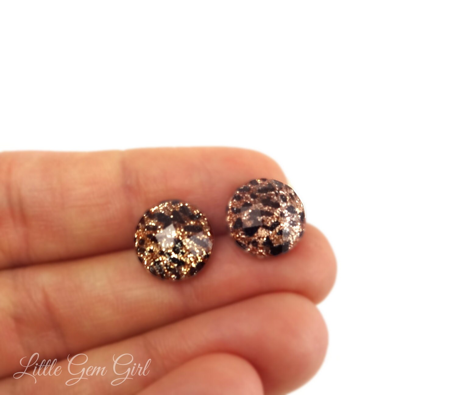 Cheetah Earrings 8 10 12mm Gold Black Glitter Stud Earrings | Etsy Cheetah Earrings 8 10 12mm Gold Black Glitter Stud Earrings | Etsy