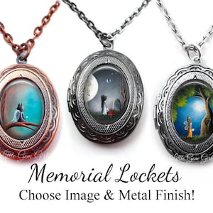 Erinnerungs-Medaillons - Sie wählen das Bild & Metall-Finish - Oval Foto Wunderlich In Erinnerung Verlust von geliebten Haustier Schmuck