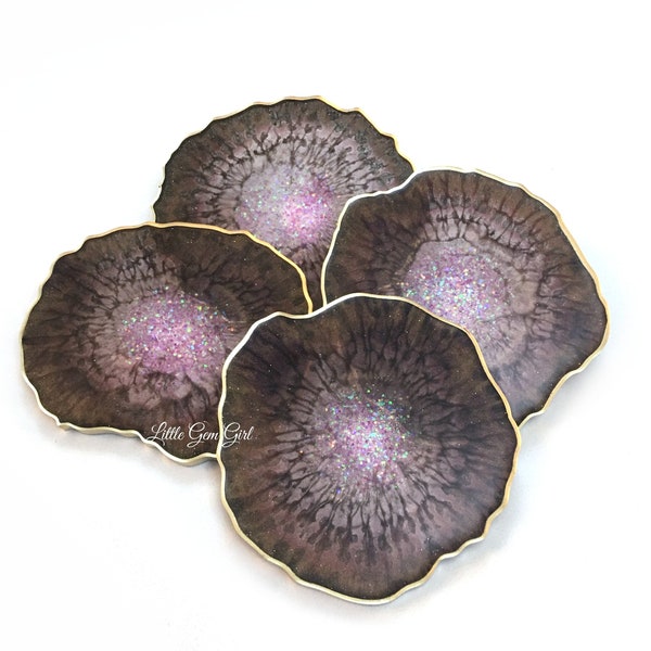 Resin Geode Coasters Etsy