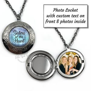 Custom Locket Necklace - 17 Designs Available - Personalized Name Jewelry - Name Necklace - Personalized Locket - Large Round Floral Charm