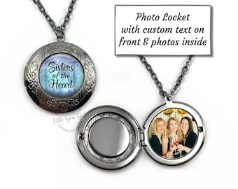 Custom Locket Necklace - 17 Designs Available - Personalized Name Jewelry - Name Necklace - Personalized Locket - Large Round Floral Charm