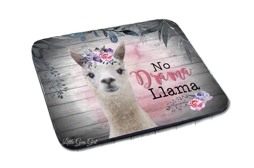 No Drama Llama Mousepad Funny Llama Lover Mouse Pad Watercolor Alpaca Gift  for Co-worker - Etsy