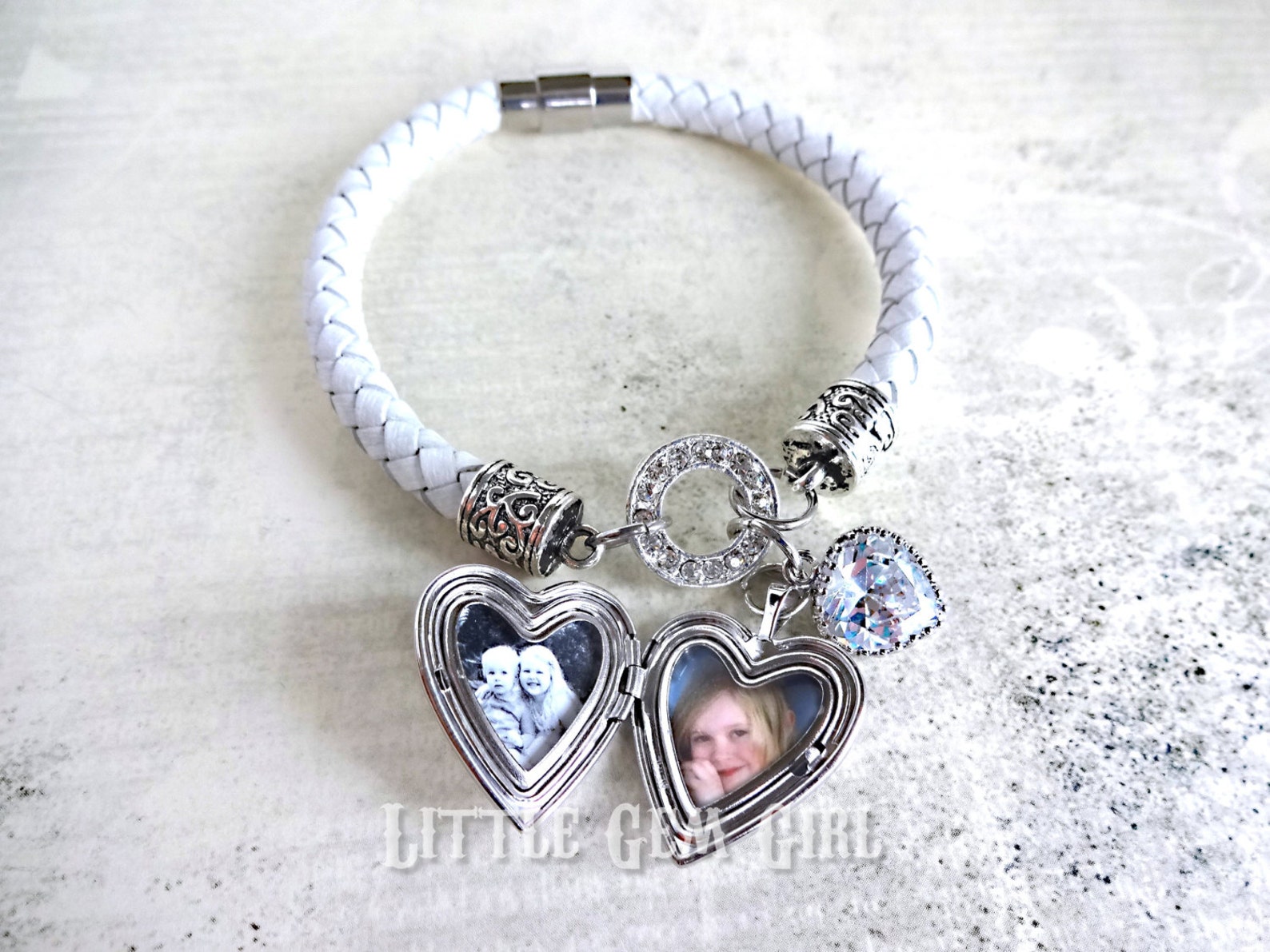 Custom Photo Sterling Silver Locket Bracelet Personalized Etsy
