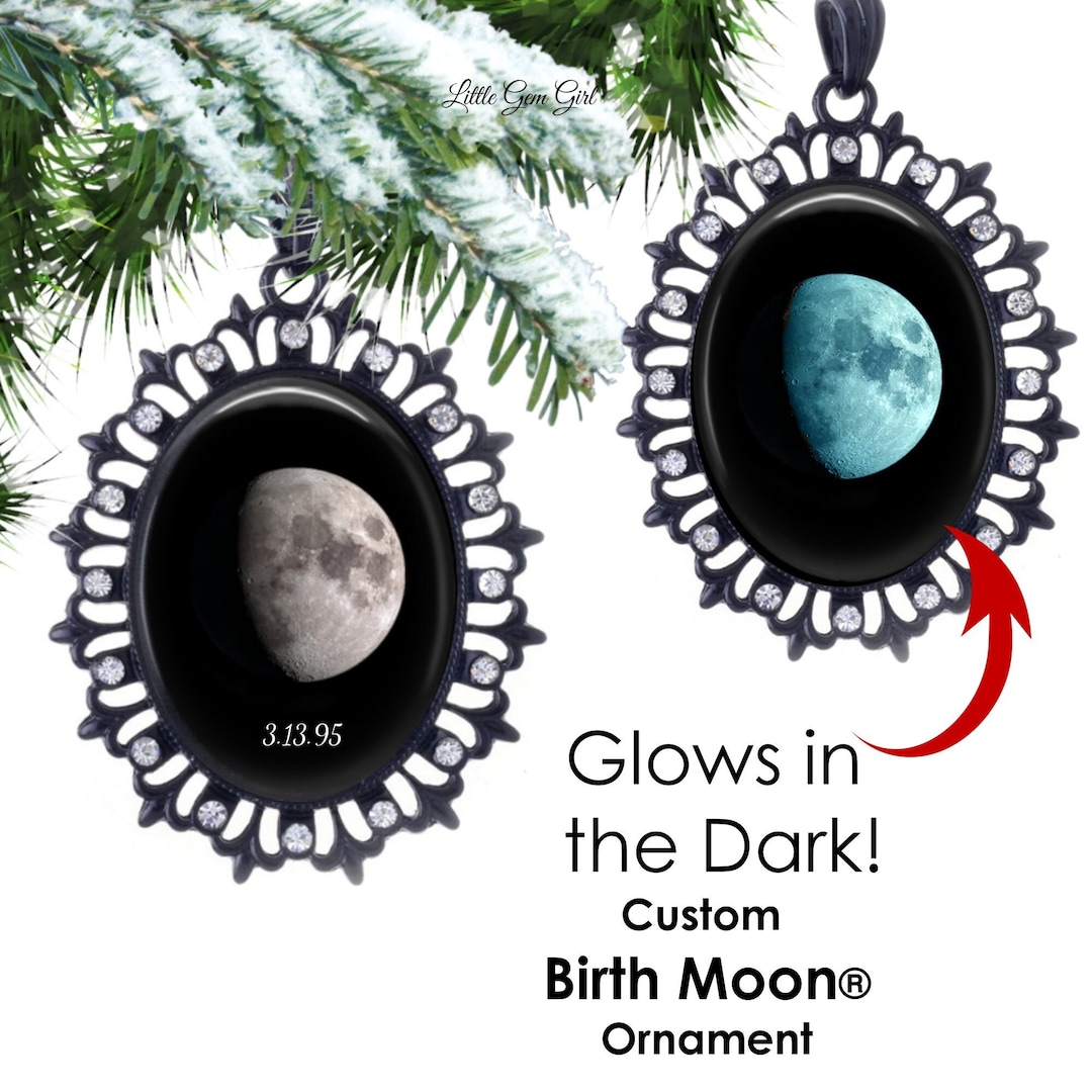 Glow in the Dark Custom Birth Moon Christmas Ornament - Personalized ...