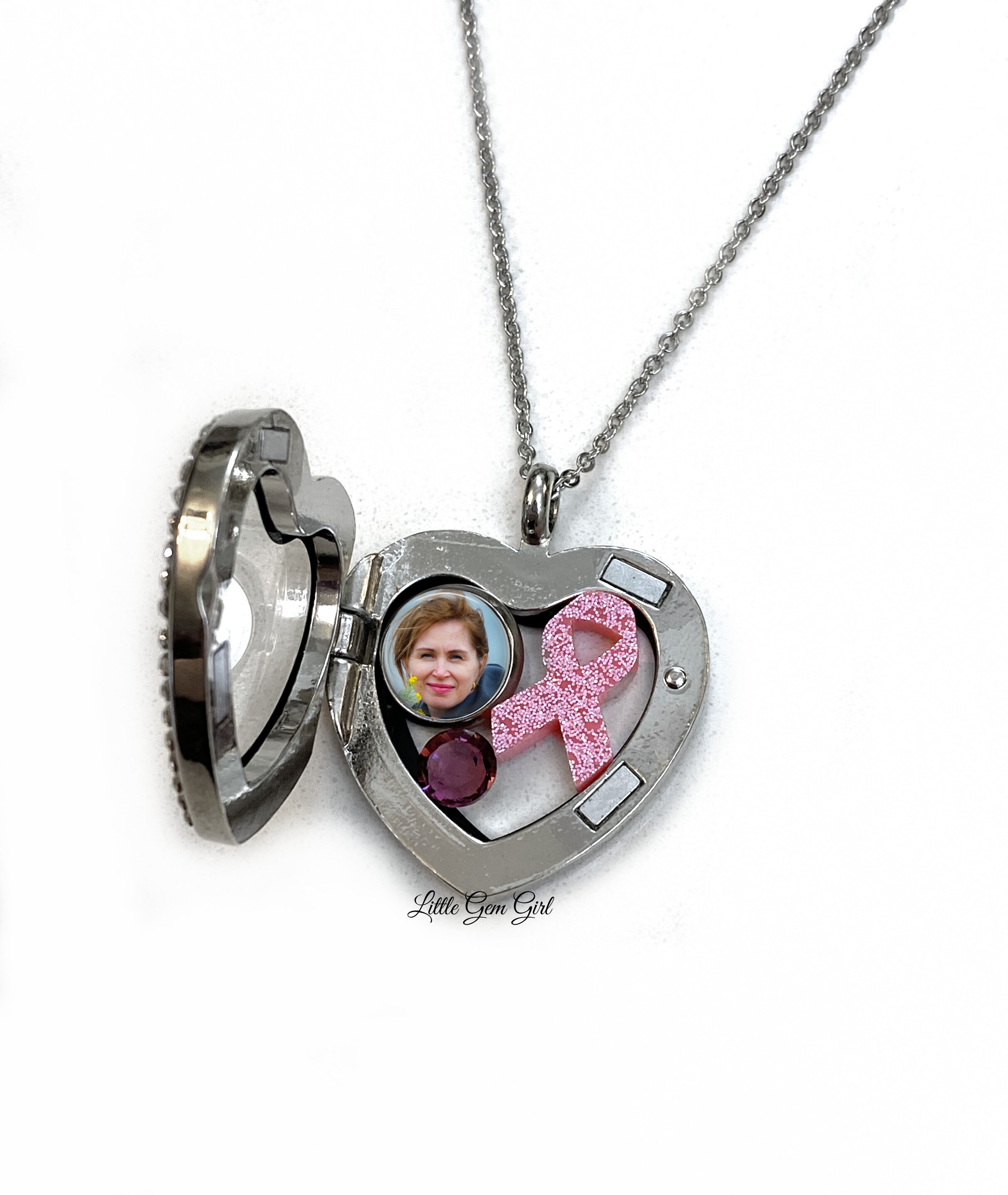 Personalized Floating Locket With Premium Crystal Birthstones, Photo ...