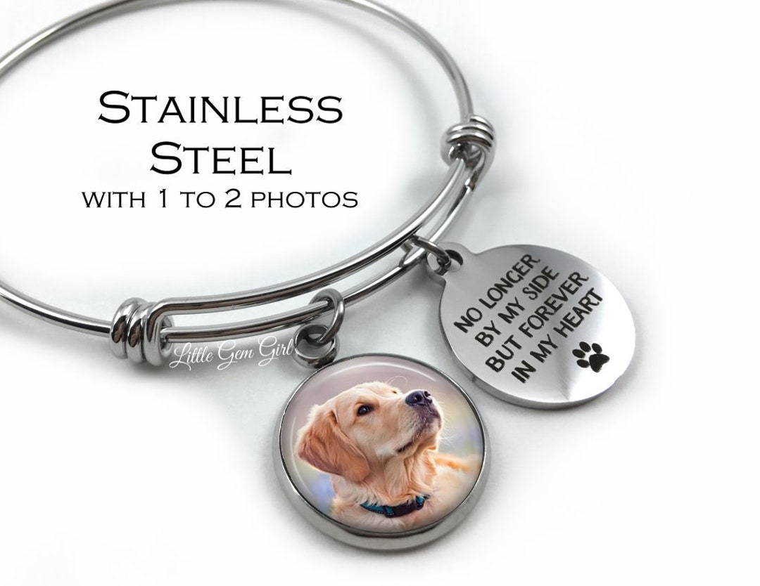 Dog Memorial Bracelet Loss of Pet Sympathy Gift Custom Photo Etsy