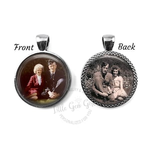 Custom Photo Jewelry Double Sided Wedding Bouquet Charm - Personalized Picture Jewelry - Photo Pendant Charm - 2 Picture Bridal Charm