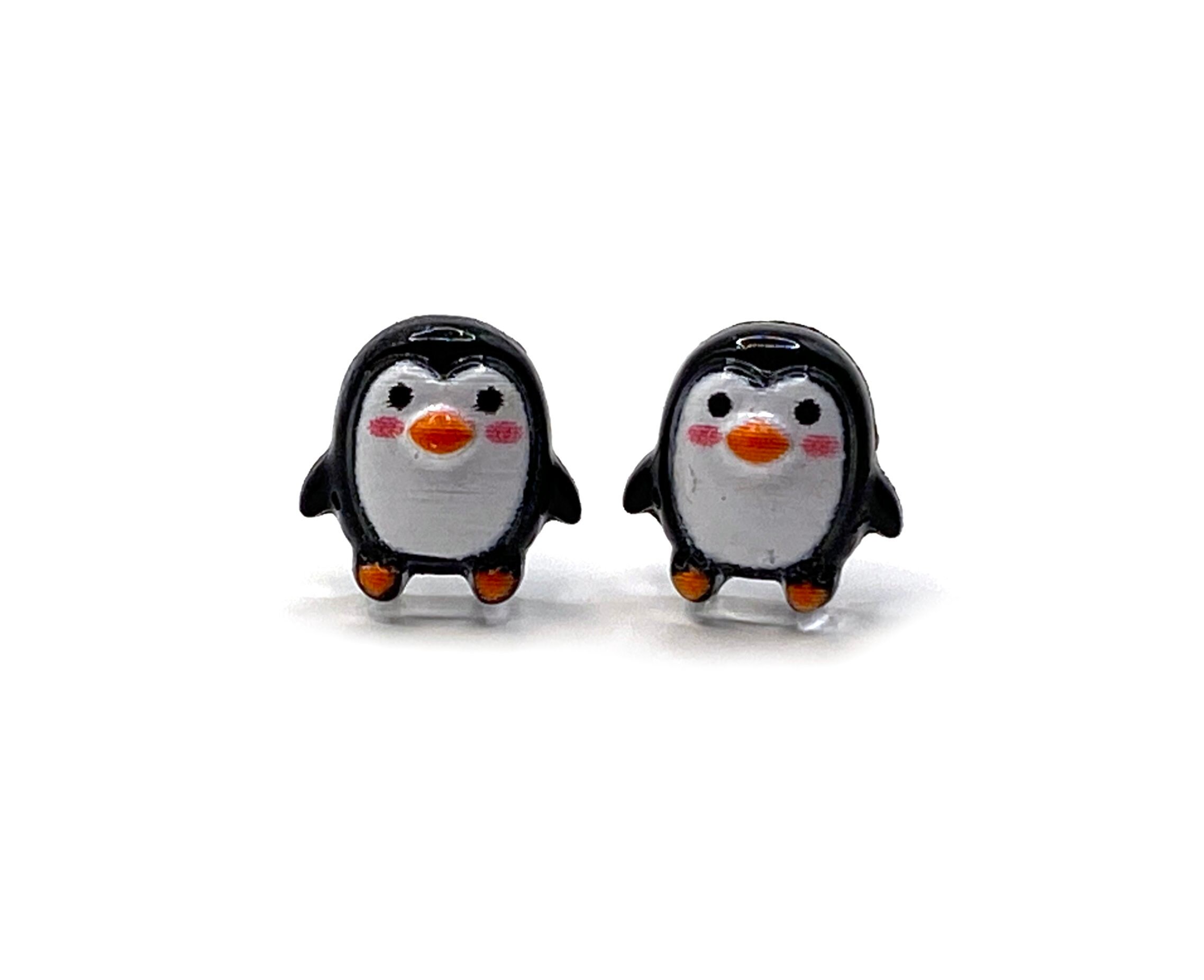 Tiny Penguin Stud Earrings For Women - Stainless Steel Animal Cartilage Tragus Piercing Jewelry