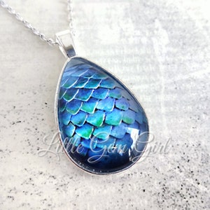 Custom Turquoise Blue Dragon Egg Necklace - Many Other Colors Available Magical Dragon Egg Pendant Fantasy Geekery Jewelry - Mermaid Scales