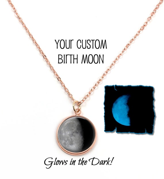 Floral Mountains, tree moon and stars Necklace - Birthday Gift for her –  Beach Cove Jewelry