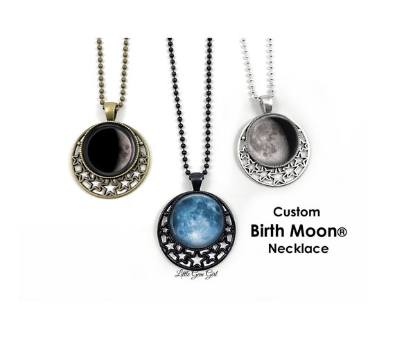 Buy Glow in the Dark Custom Birth Moon Necklace 3 Sizes Glowing Moon Phase Jewelry  Birthday Moon Jewelry Personalized Moon Necklace Online in India - Etsy