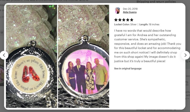 The Wonderful Wizard of Oz Locket with Custom Photo Sparkle Ruby Slipper Necklace Personalized Picture No Place Like Home Going Away image 7