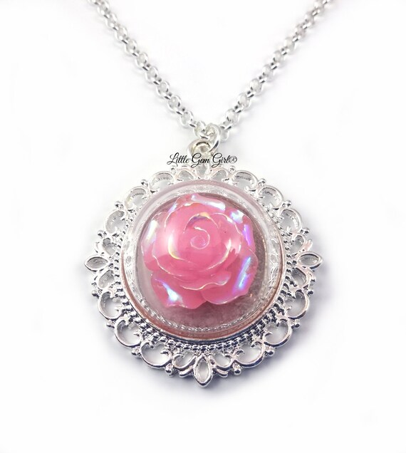 Rose necklace sale etsy