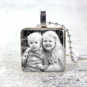 Custom Photo Wood Pendant - Personalized Picture Necklace - Mothers Day Grandchildren Kids Picture Keepsake Gift