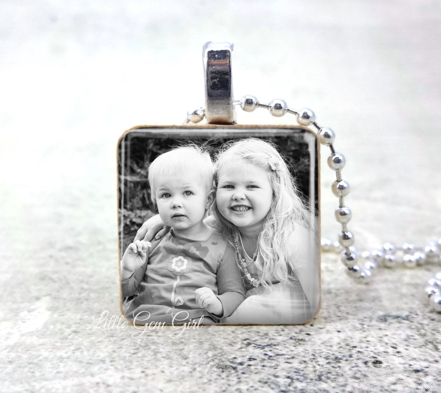 Custom Photo Wood Pendant Personalized Picture Necklace