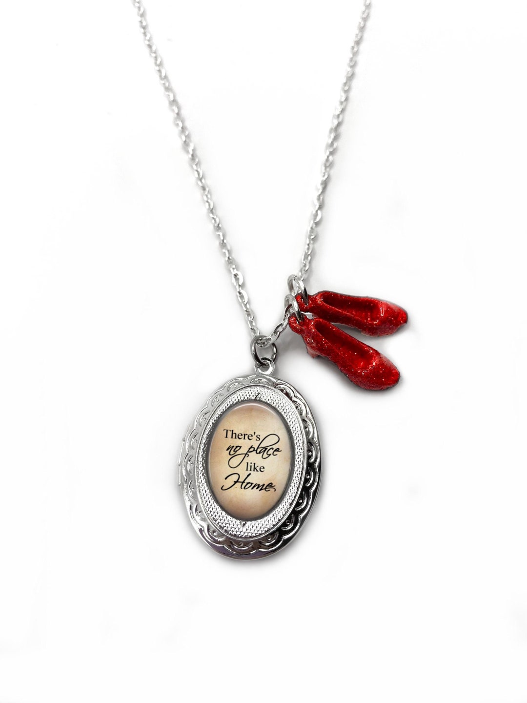 The Wonderful Wizard of Oz Ruby Red Slippers Locket, There's No Place ...