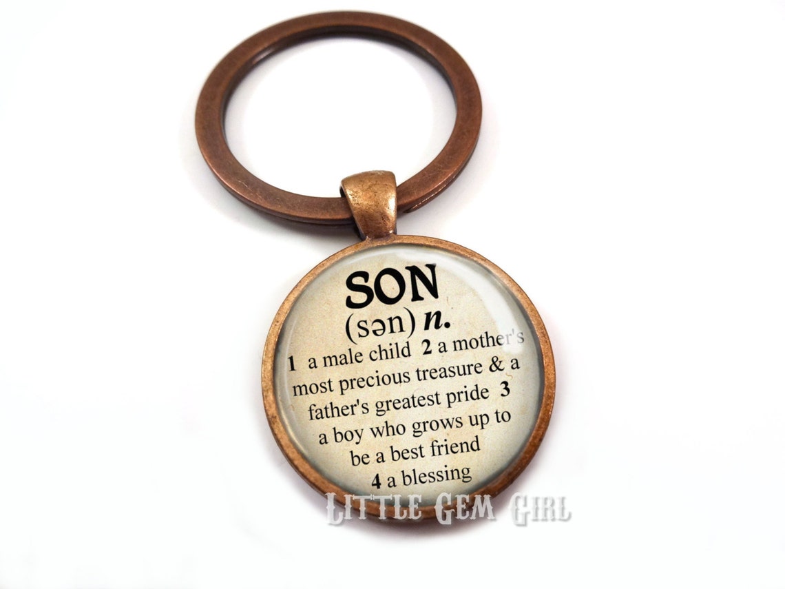 Son Key Chain Son Dictionary Definition Keychain Going Etsy