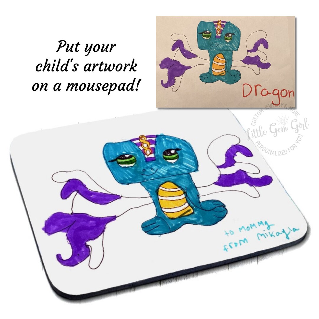 Your Child's Drawing Mousepad Custom Kid's Artwork Mousepad for Mothers
