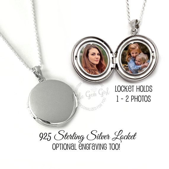 Custom Engraved Round Silver Charm with Lobster Clasp