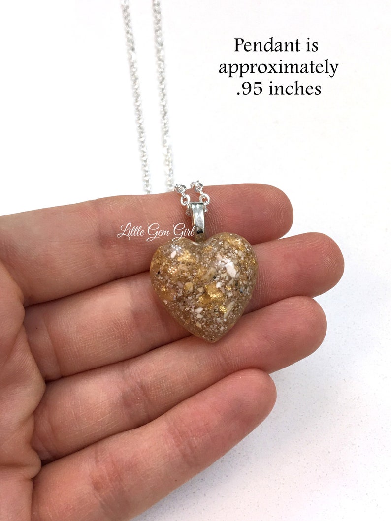 Custom Pet Cremation Heart Pendant Necklace made with Your Pet Ashes You Pick Colors Memorial Jewelry image 5