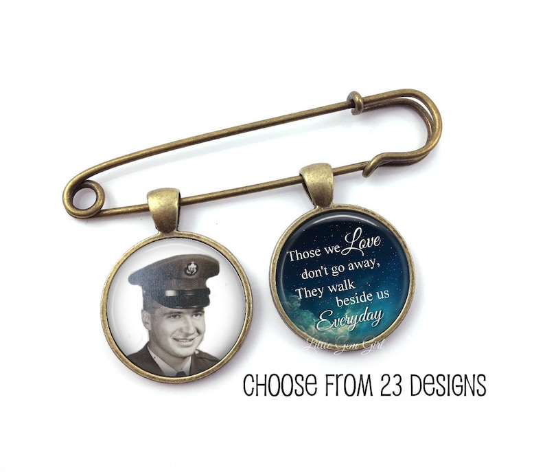 Custom Photo Groom Memorial Lapel Pin With 2 Charms Silver or Etsy