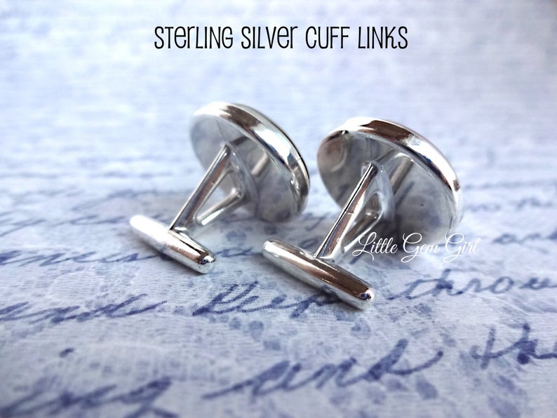 Set of 9 Groomsmen Cuff Links Custom Initial Monogram Wedding Party Cufflinks