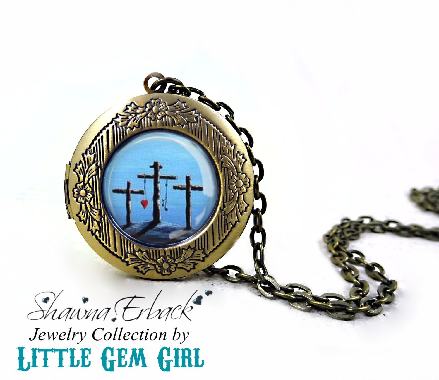 Christian Cross Locket Crucifix Necklace Cross Jewelry Etsy