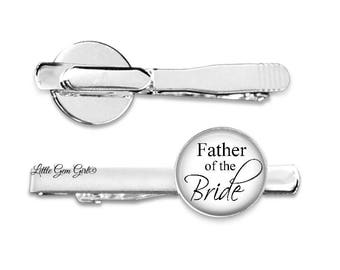 Father of the Bride Tie Clip - Personalized Wedding Tie Bar - Wedding Gifts for Dad - Fathers Day Wedding Father of the Bride