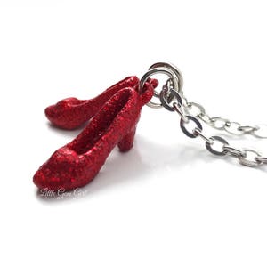 Dorothy's Ruby Red Slipper Charm Necklace The Wonderful Wizard of Oz Red Shoe Charm Necklace Yellow Brick Road Going Away Gift image 5