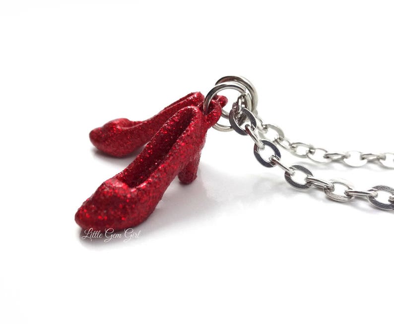 Dorothy's Ruby Red Slipper Charm Necklace The Wonderful Wizard of Oz Red Shoe Charm Necklace Yellow Brick Road Going Away Gift image 5