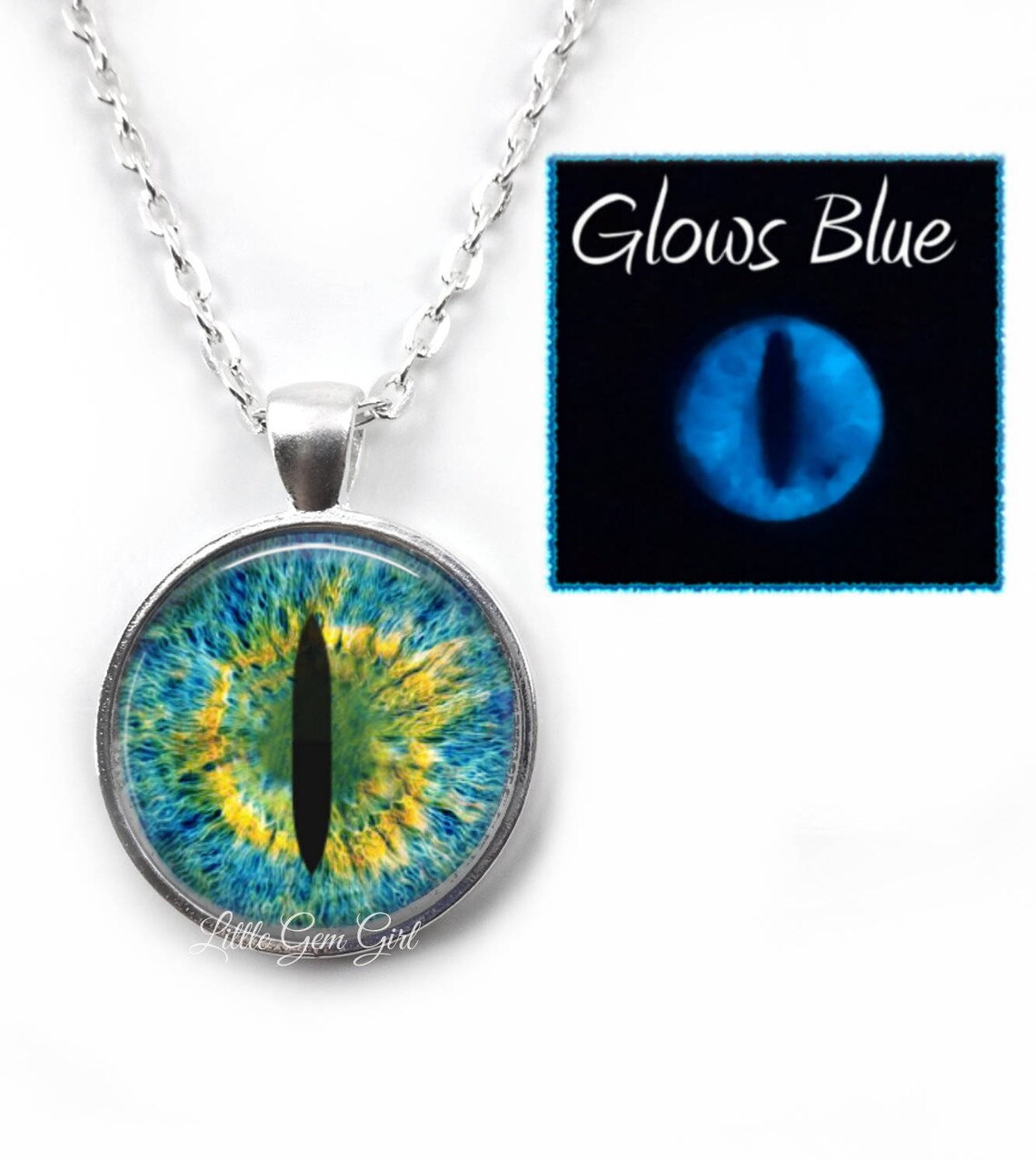 Custom Color Cat Eye Necklace Glow in the Dark 24 Colors - Etsy
