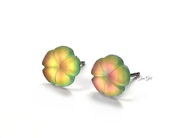 Boucles d’oreilles à fleurs hawaïennes minuscules de 8 mm - Clous d’hibiscus givrés en titane ou clous en acier inoxydable pour oreilles sensibles